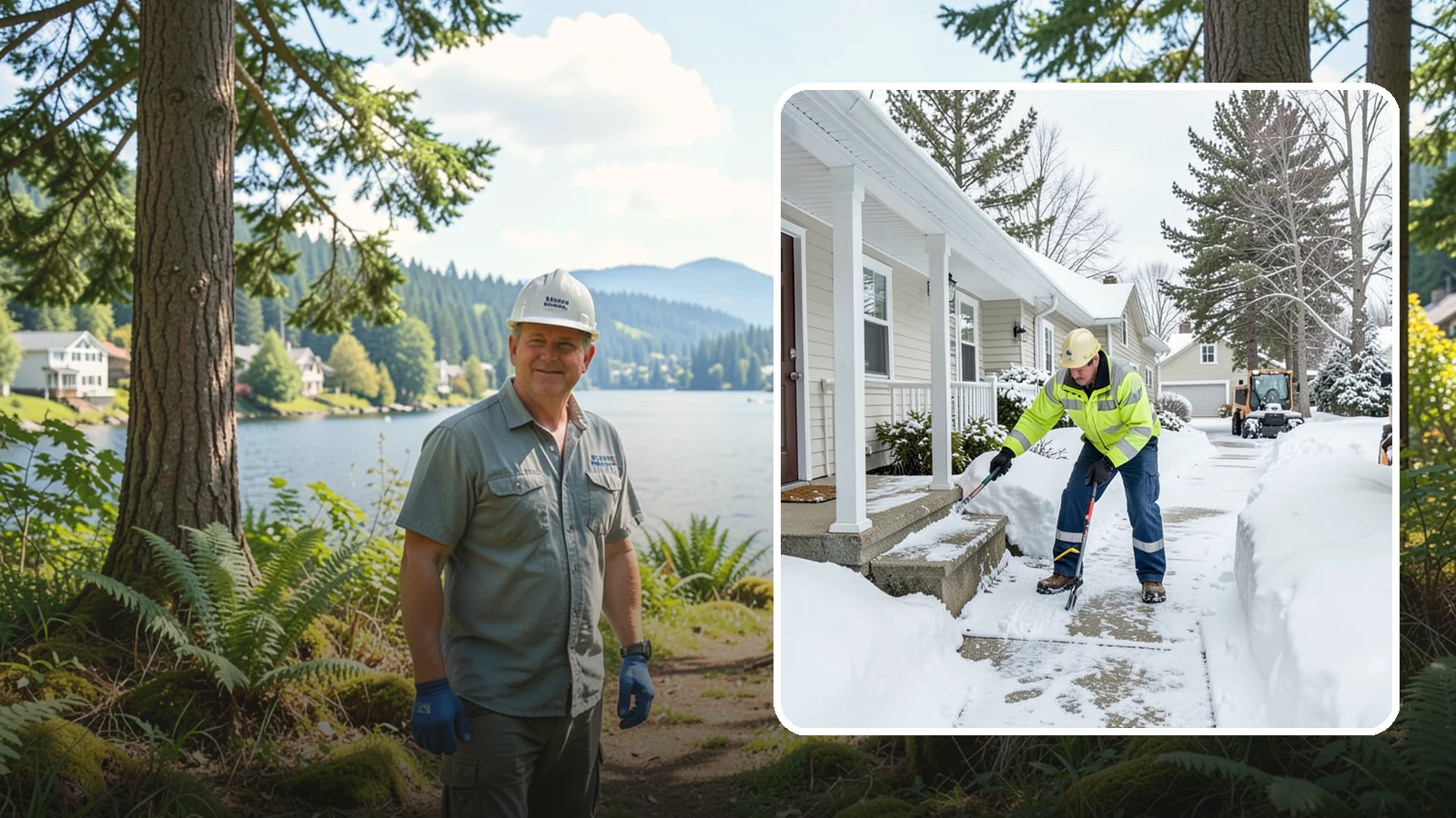 Porch Snow Removal in Milton, King County, WA - We clear covered and open porches so your home's main gathering entry stays dry and safe underfoot.