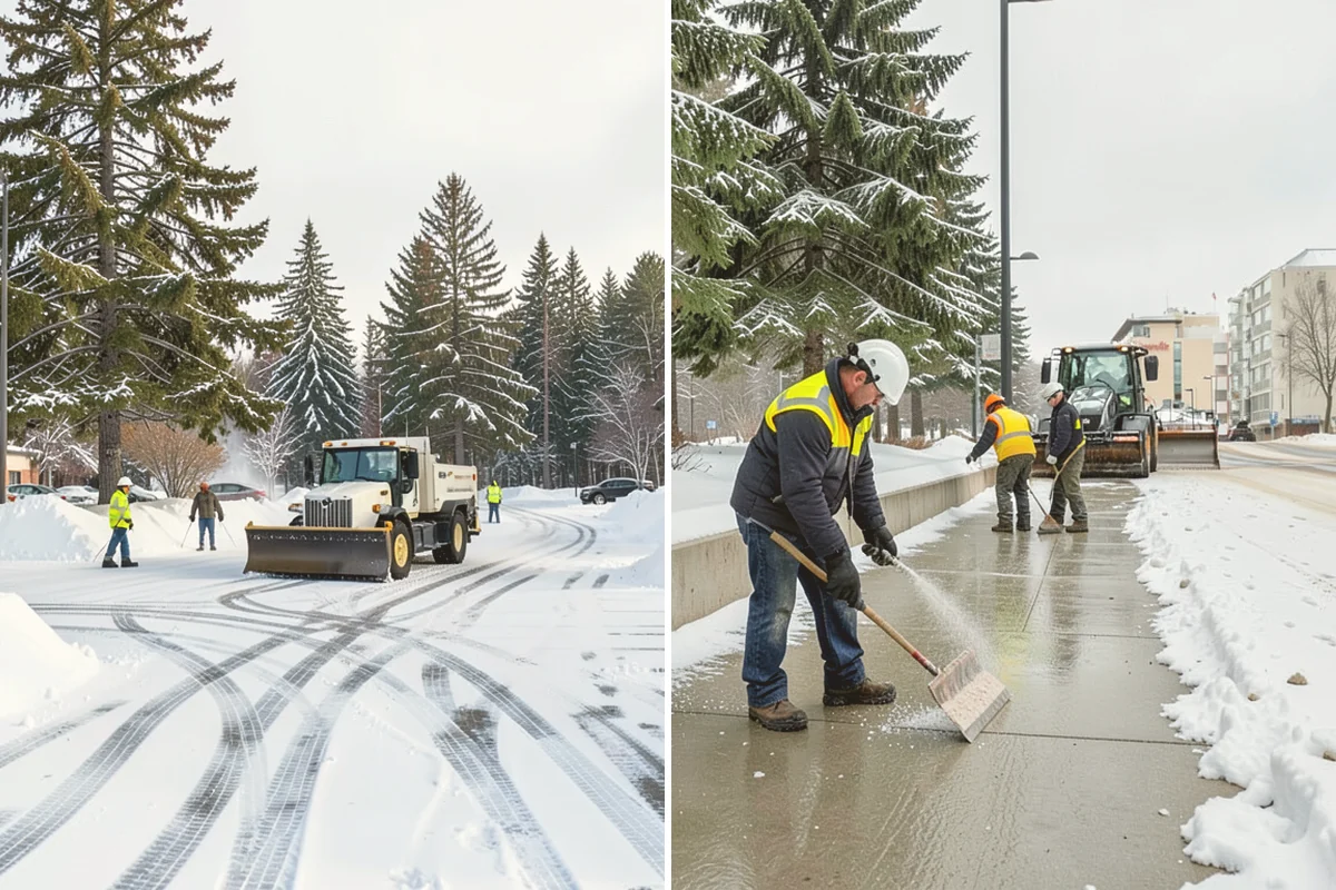 Porch Snow Removal in Milton, King County, WA - We evaluate how snow is drifting onto the porch