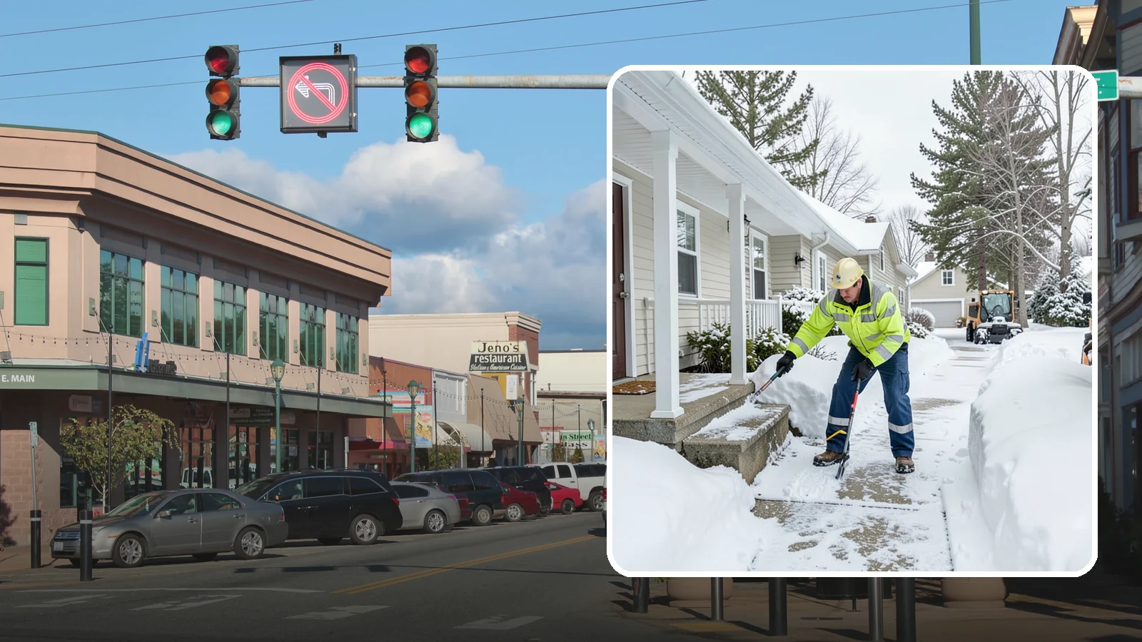 Porch Snow Removal in Monroe, Snohomish County, WA - We clear covered and open porches so your home's main gathering entry stays dry and safe underfoot.