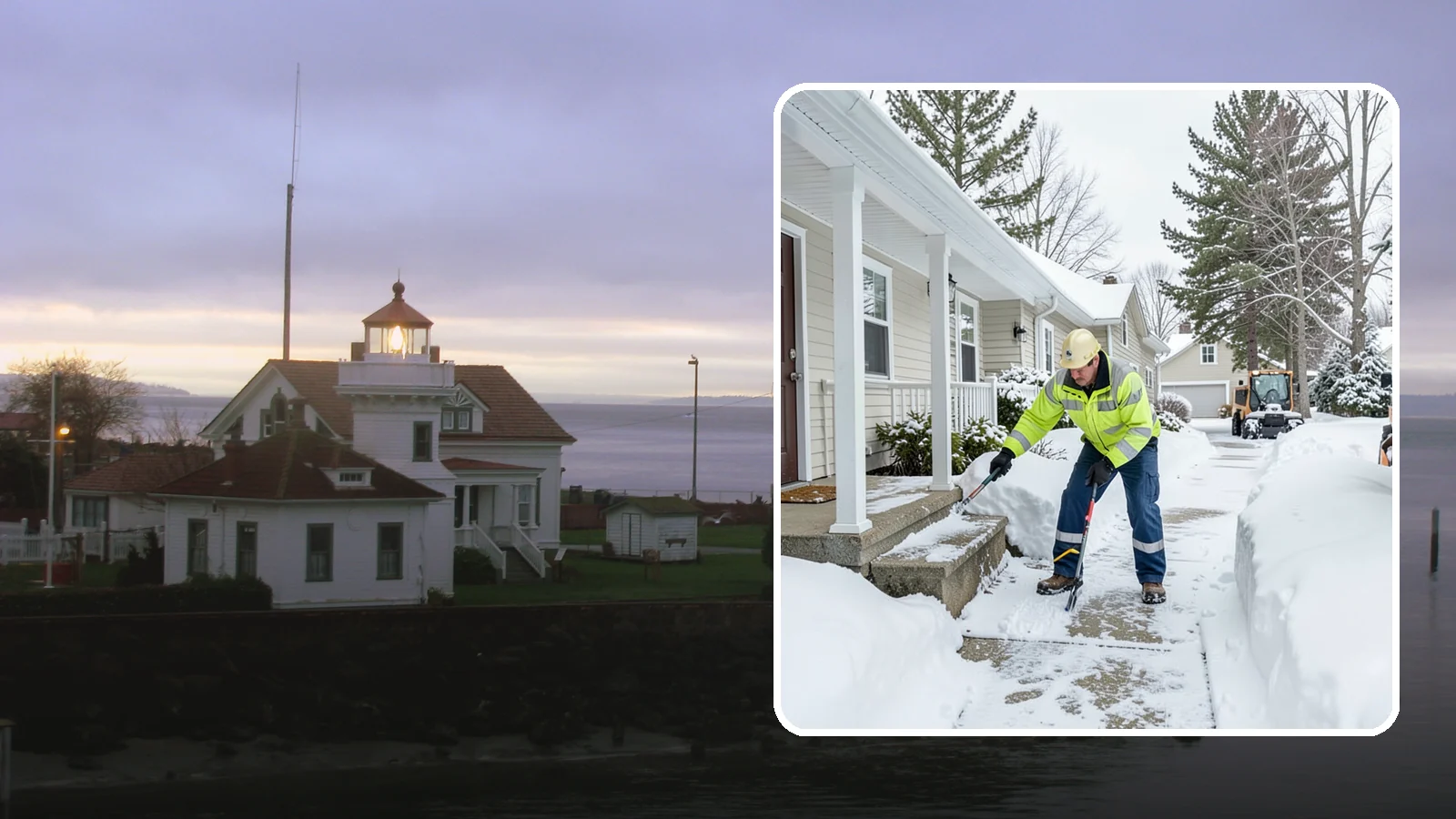 Porch Snow Removal in Mukilteo, Snohomish County, WA - We clear covered and open porches so your home's main gathering entry stays dry and safe underfoot.