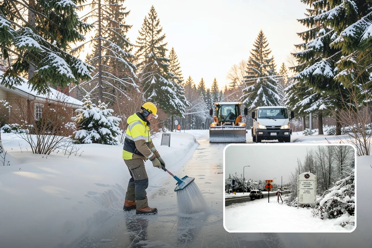 Porch Snow Removal in Newcastle, King County, WA - Removes wind-driven snow that gathers at porch edges