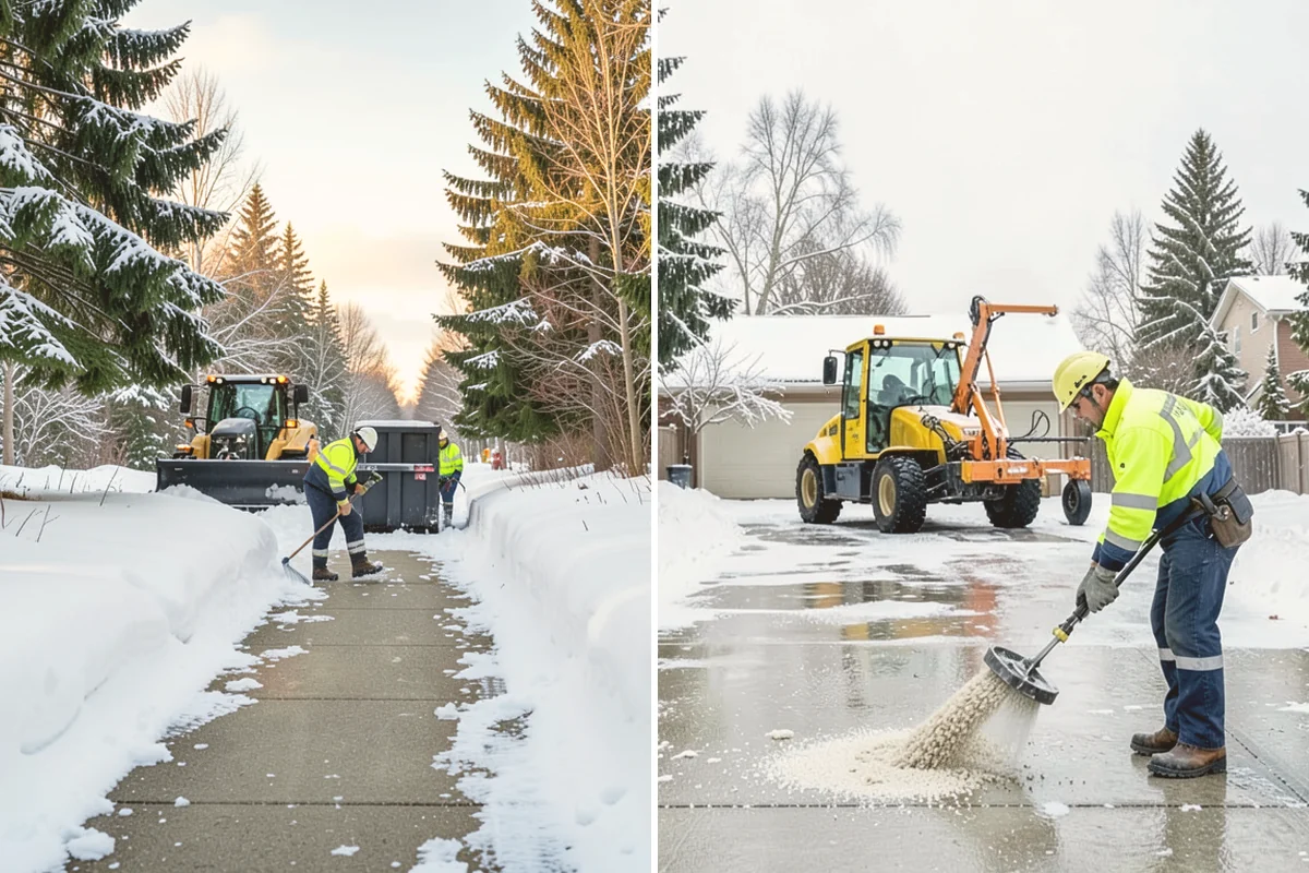 Porch Snow Removal in Newcastle, King County, WA - We evaluate how snow is drifting onto the porch