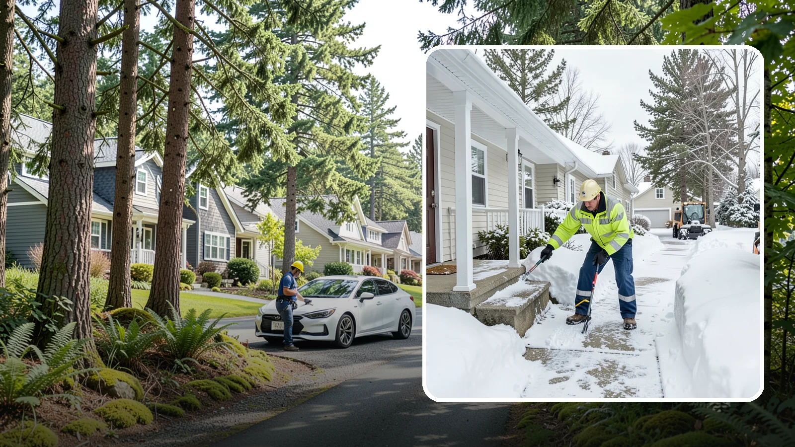 Porch Snow Removal in Normandy Park, King County, WA - We clear covered and open porches so your home's main gathering entry stays dry and safe underfoot.