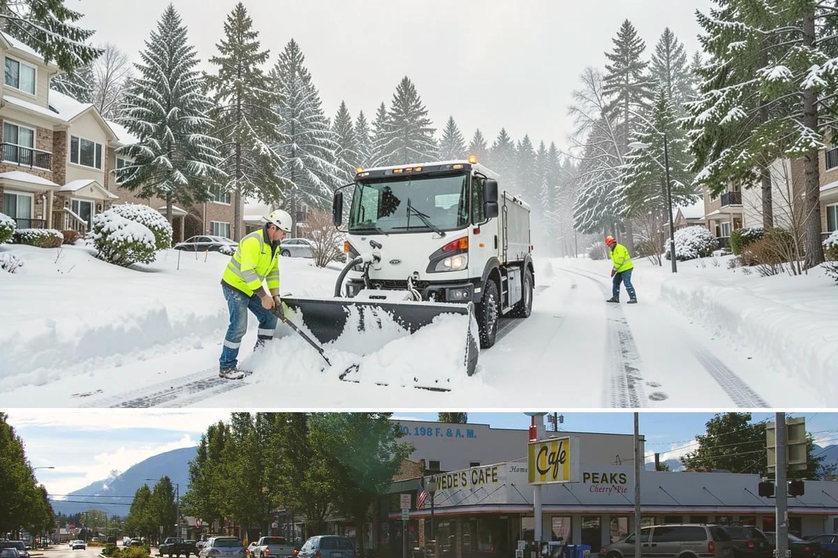 Porch Snow Removal in North Bend, King County, WA - Book before the first cold outflow so your porch is handled from the season's opening storm.