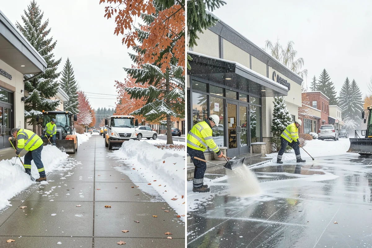 Porch Snow Removal in Oak Harbor, Island County, WA - We evaluate how snow is drifting onto the porch