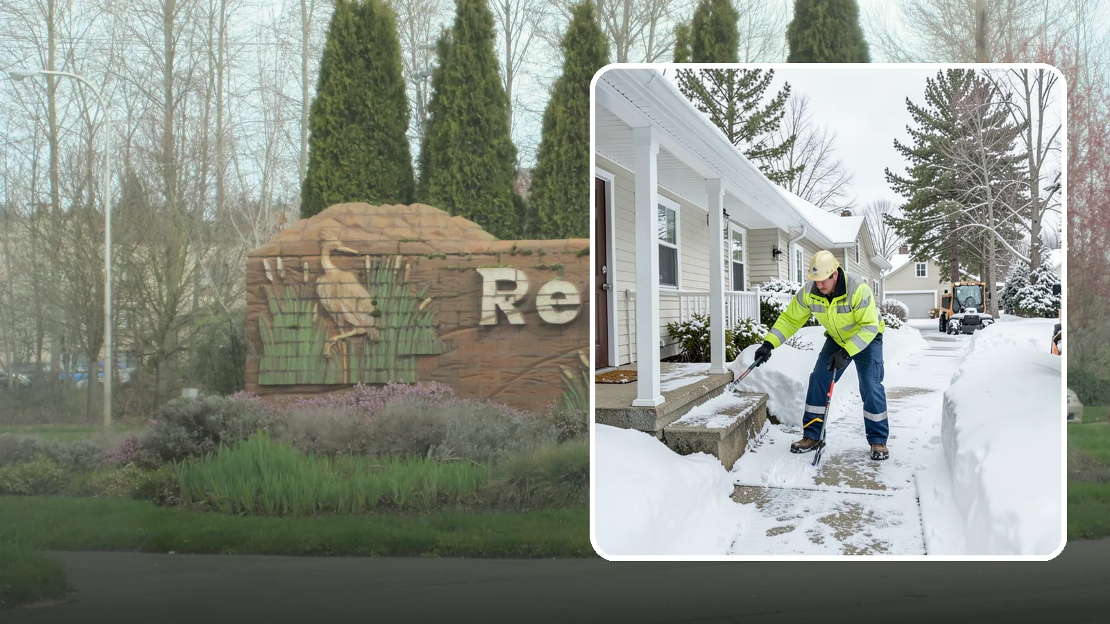 Porch Snow Removal in Renton, King County, WA - We clear covered and open porches so your home's main gathering entry stays dry and safe underfoot.