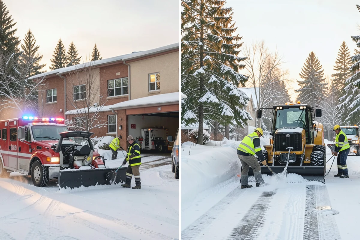 Porch Snow Removal in Roy, Pierce County, WA - We evaluate how snow is drifting onto the porch