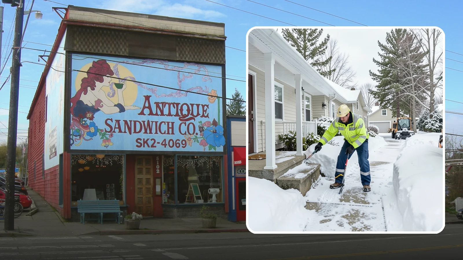 Porch Snow Removal in Ruston, Pierce County, WA - We clear covered and open porches so your home's main gathering entry stays dry and safe underfoot.