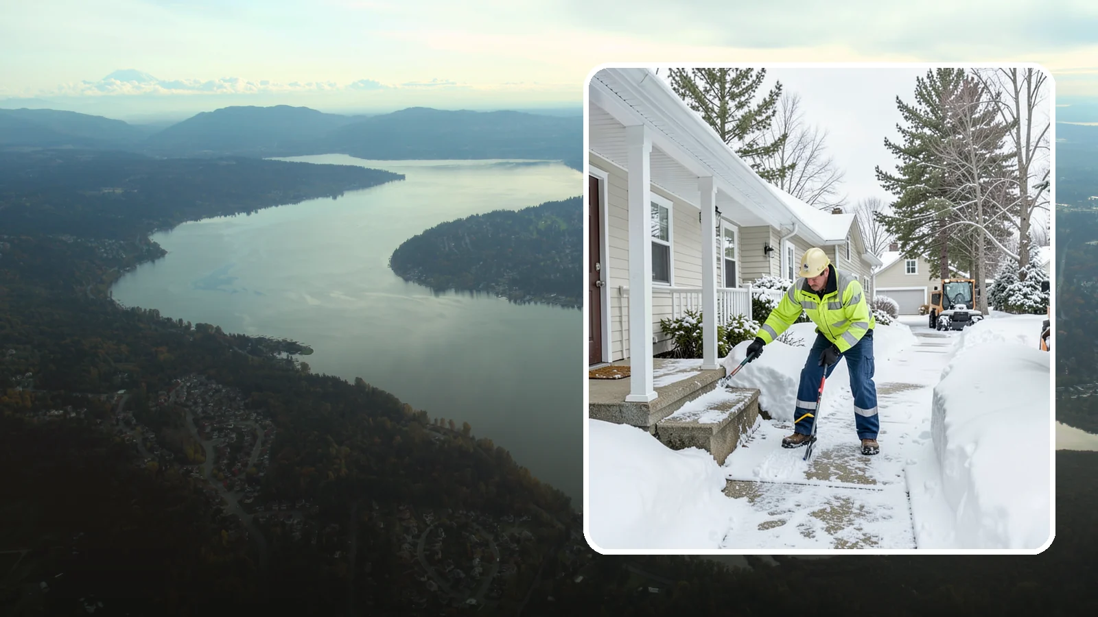 Porch Snow Removal in Sammamish, King County, WA - We clear covered and open porches so your home's main gathering entry stays dry and safe underfoot.