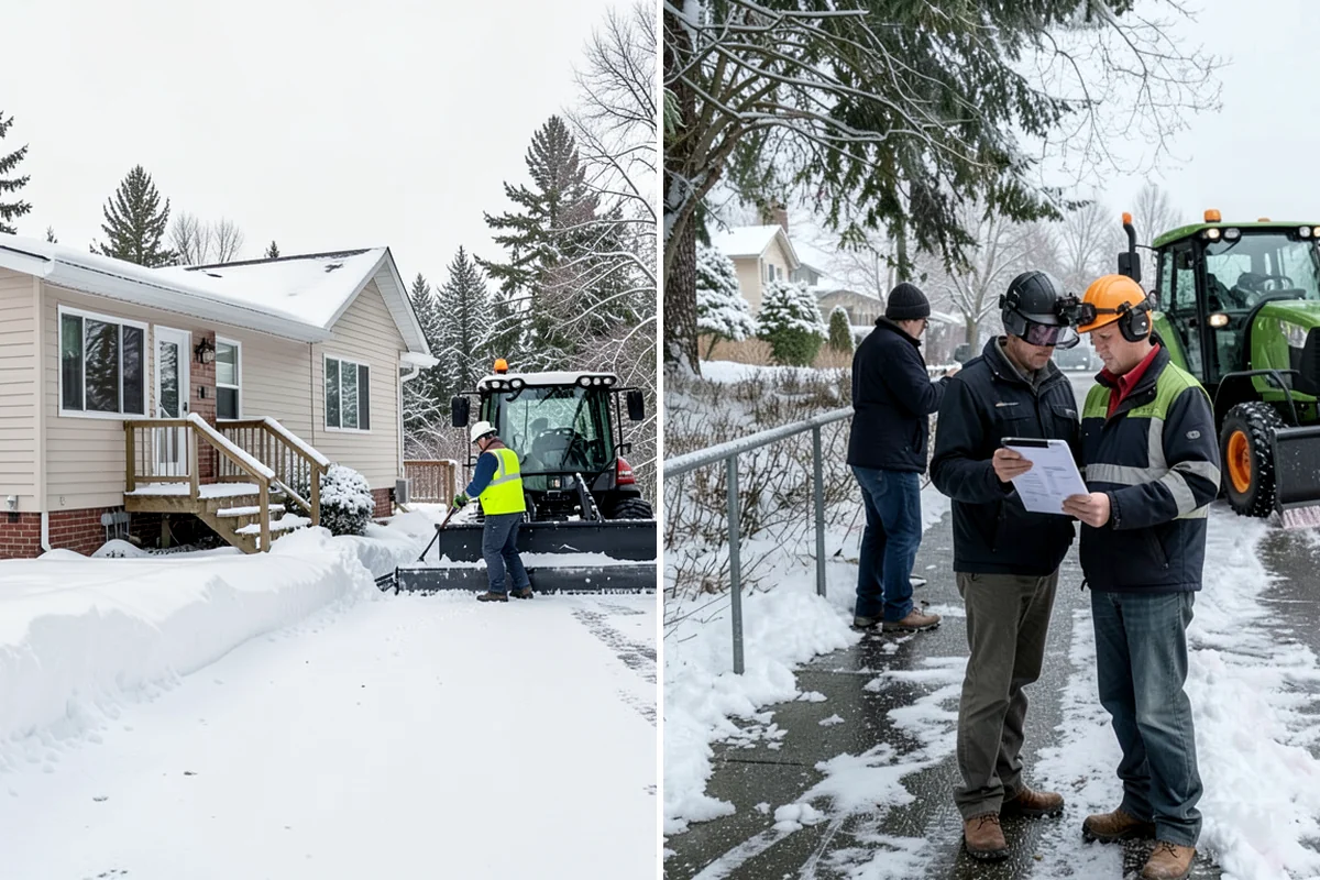 Porch Snow Removal in SeaTac, King County, WA - We evaluate how snow is drifting onto the porch