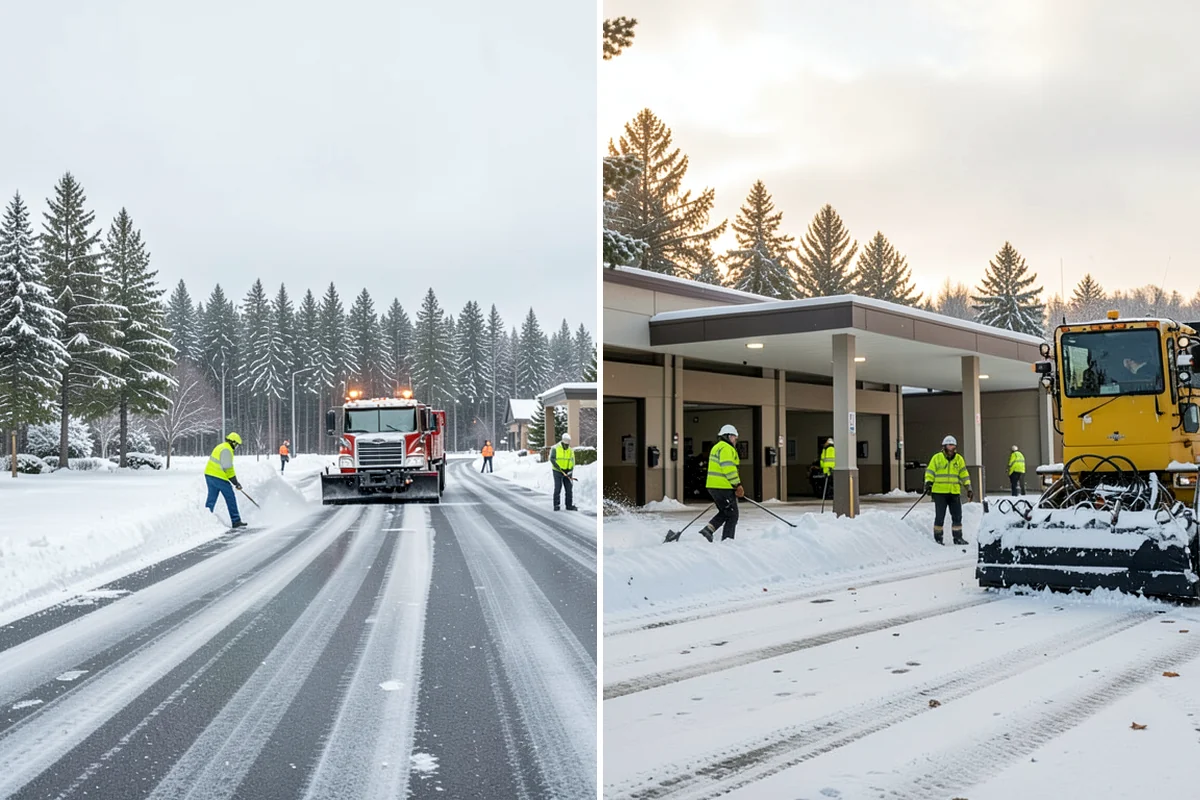 Porch Snow Removal in Shoreline, King County, WA - We evaluate how snow is drifting onto the porch