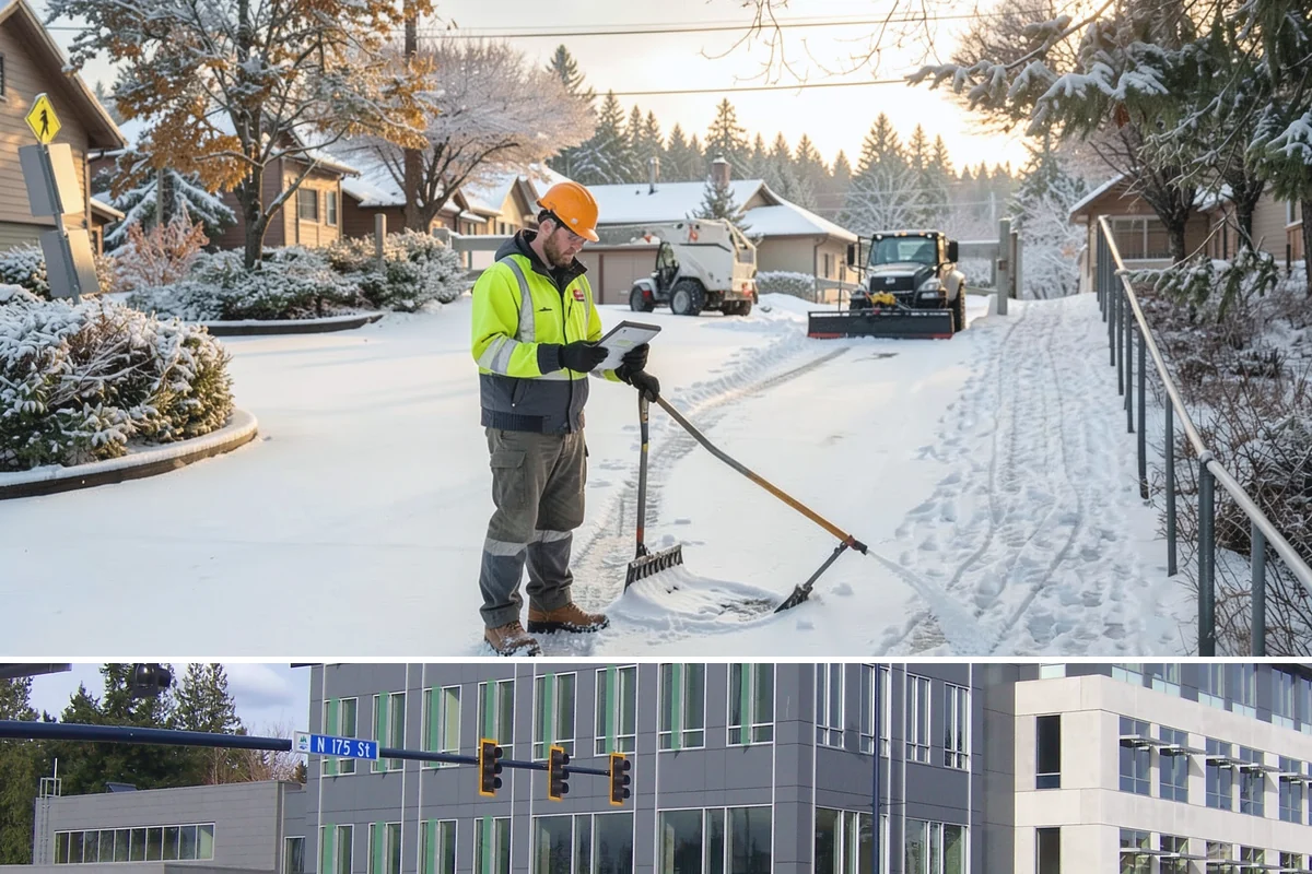Porch Snow Removal in Shoreline, King County, WA - Book before the first cold outflow so your porch is handled from the season's opening storm.