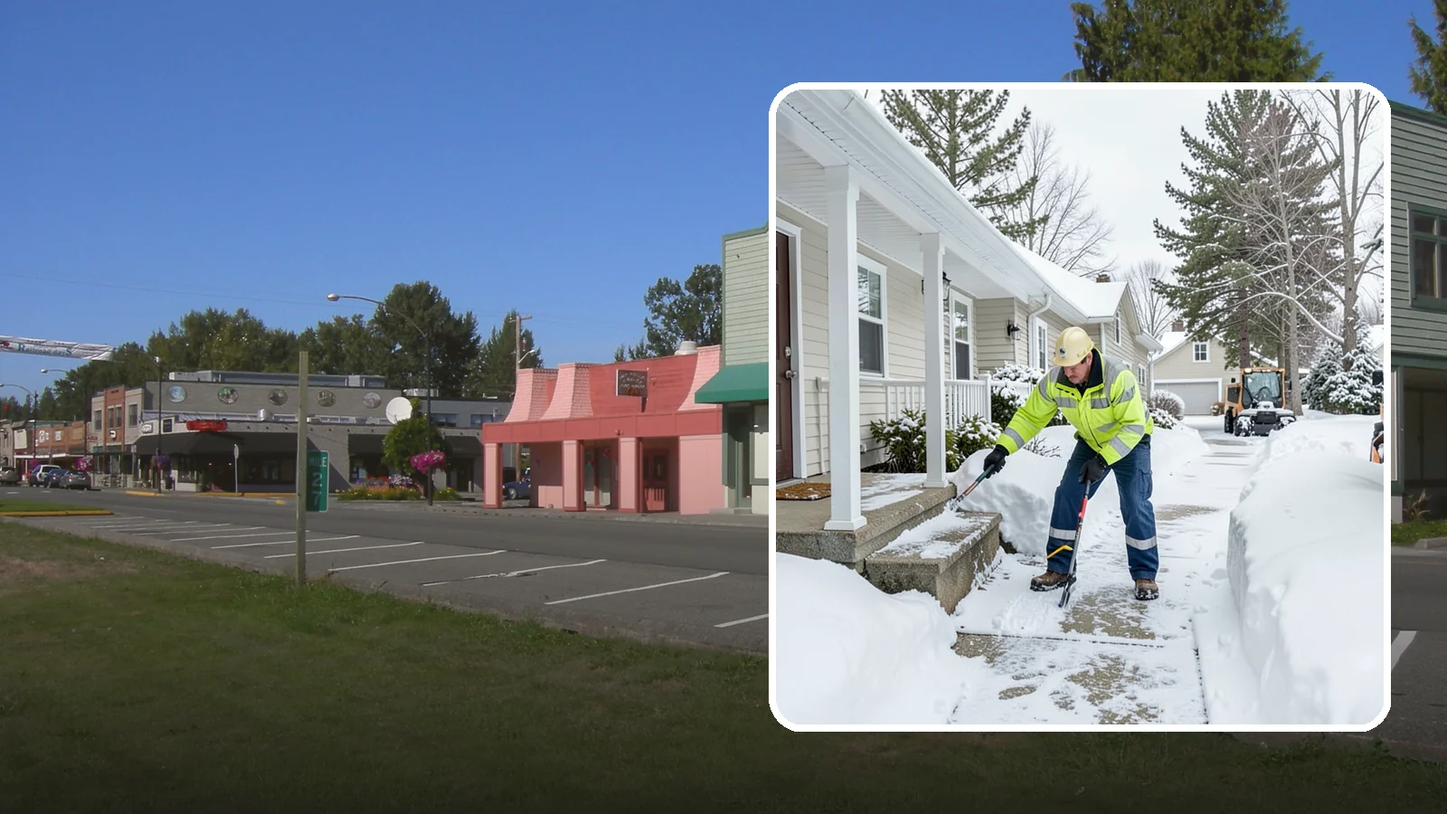 Porch Snow Removal in Snoqualmie, King County, WA - We clear covered and open porches so your home's main gathering entry stays dry and safe underfoot.