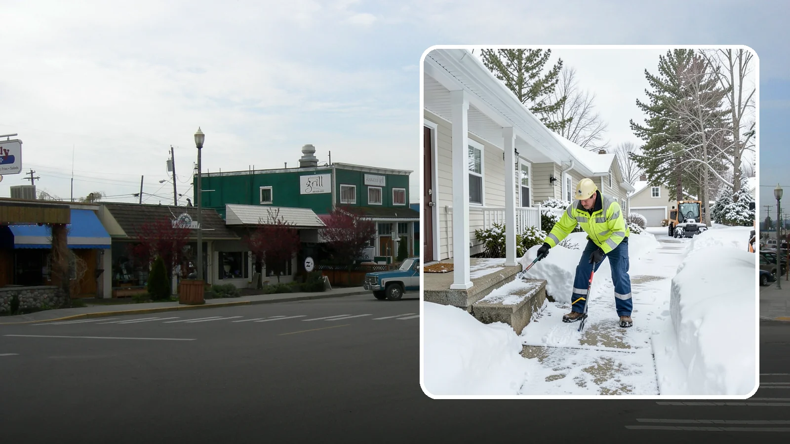 Porch Snow Removal in Stanwood, Snohomish County, WA - We clear covered and open porches so your home's main gathering entry stays dry and safe underfoot.