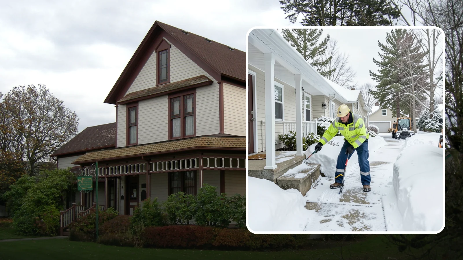Porch Snow Removal in Sumner, Pierce County, WA - We clear covered and open porches so your home's main gathering entry stays dry and safe underfoot.