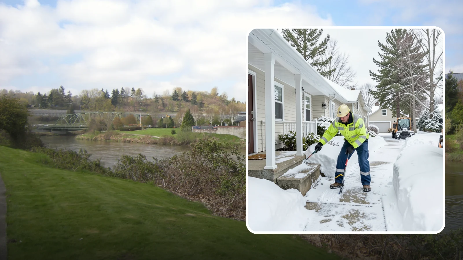 Porch Snow Removal in Tukwila, King County, WA - We clear covered and open porches so your home's main gathering entry stays dry and safe underfoot.