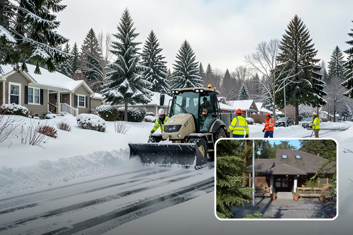 Porch Snow Removal in Yarrow Point, King County, WA - Removes wind-driven snow that gathers at porch edges