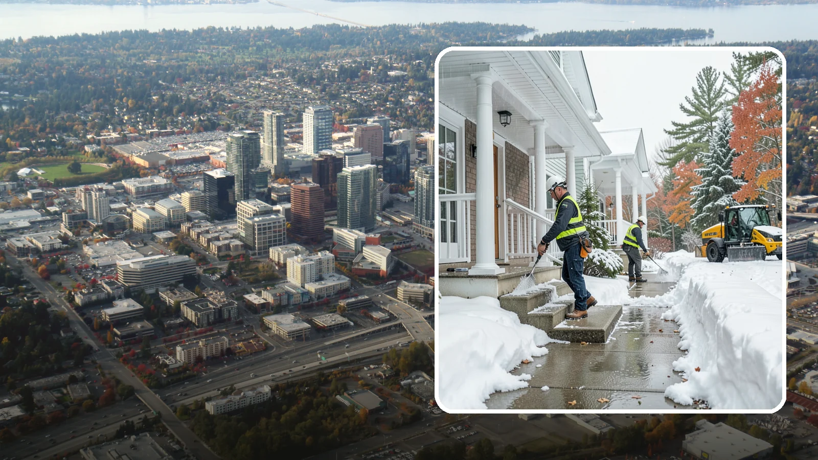 Porch Steps Clearing in Bellevue, King County, WA - We clear porch steps and the landing above them so your covered entrance stays safe to use.
