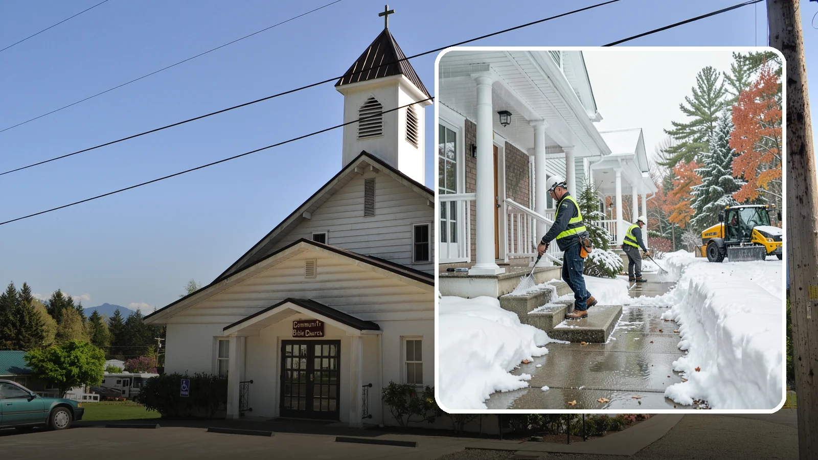 Porch Steps Clearing in Concrete, Skagit County, WA - We clear porch steps and the landing above them so your covered entrance stays safe to use.