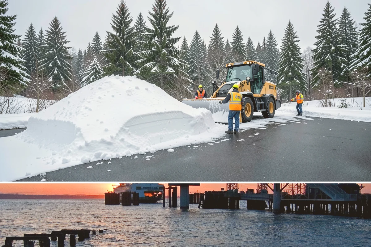 Porch Steps Clearing in Edmonds, Snohomish County, WA - Porch steps need regular clearing all winter, with extra attention during thaws when roof drip refreezes at the base of the...