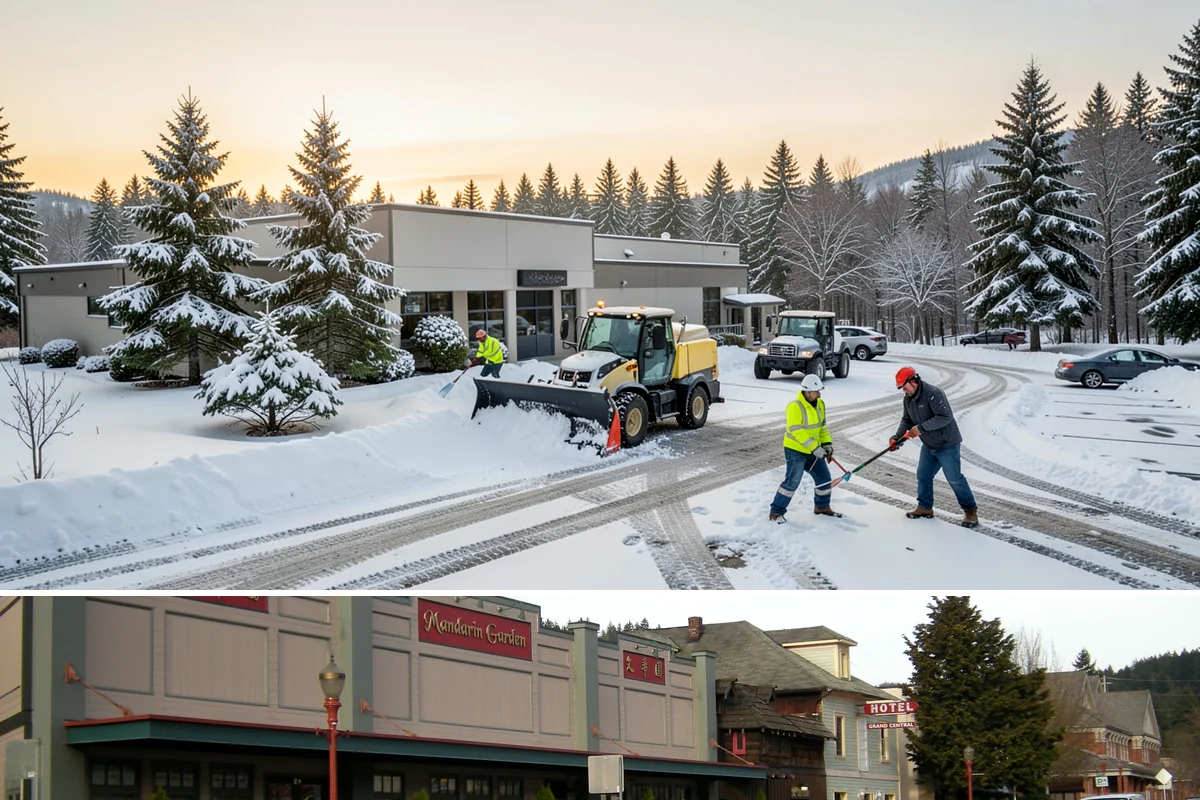 Porch Steps Clearing in Issaquah, King County, WA - Porch steps need regular clearing all winter, with extra attention during thaws when roof drip refreezes at the base of the...