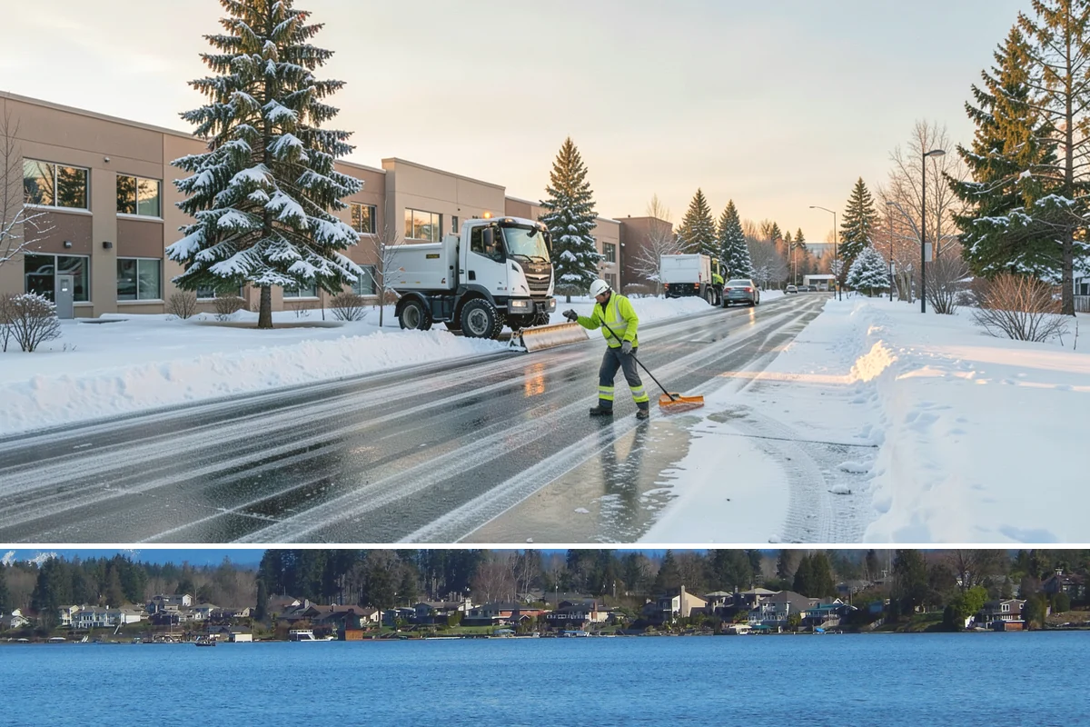 Porch Steps Clearing in Lake Stevens, Snohomish County, WA - Porch steps need regular clearing all winter, with extra attention during thaws when roof drip refreezes at the base of the...