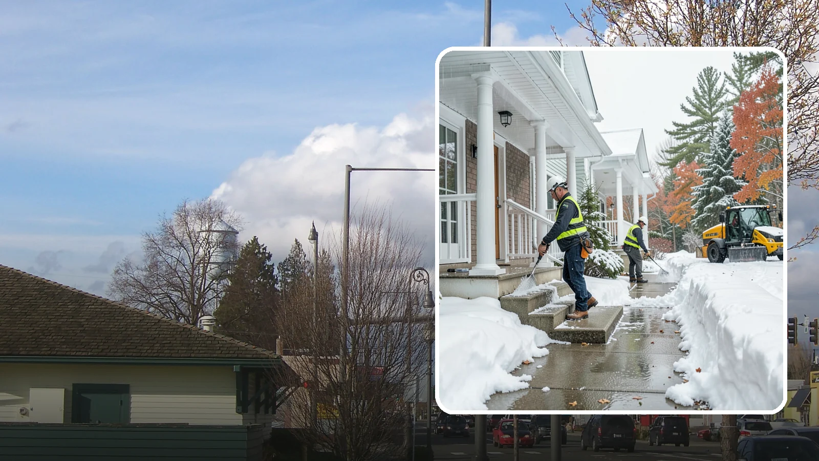 Porch Steps Clearing in Marysville, Snohomish County, WA - We clear porch steps and the landing above them so your covered entrance stays safe to use.
