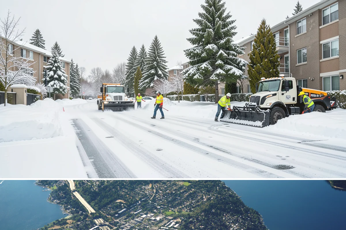 Porch Steps Clearing in Mercer Island, King County, WA - Porch steps need regular clearing all winter, with extra attention during thaws when roof drip refreezes at the base of the...