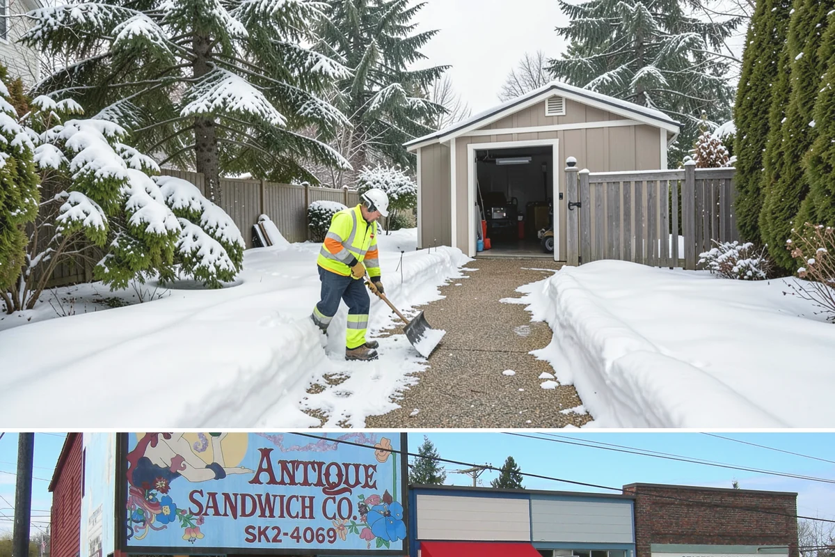 Porch Steps Clearing in Ruston, Pierce County, WA - Porch steps need regular clearing all winter, with extra attention during thaws when roof drip refreezes at the base of the...