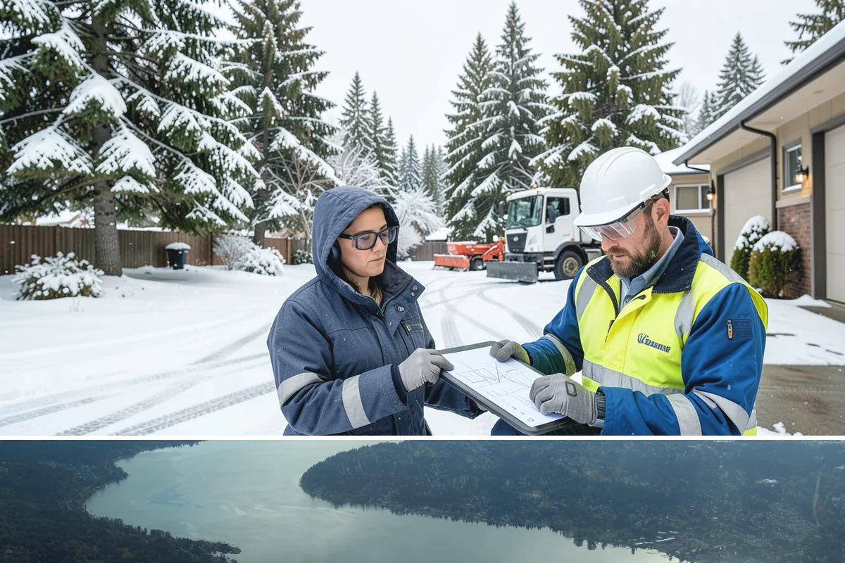 Porch Steps Clearing in Sammamish, King County, WA - Porch steps need regular clearing all winter, with extra attention during thaws when roof drip refreezes at the base of the...