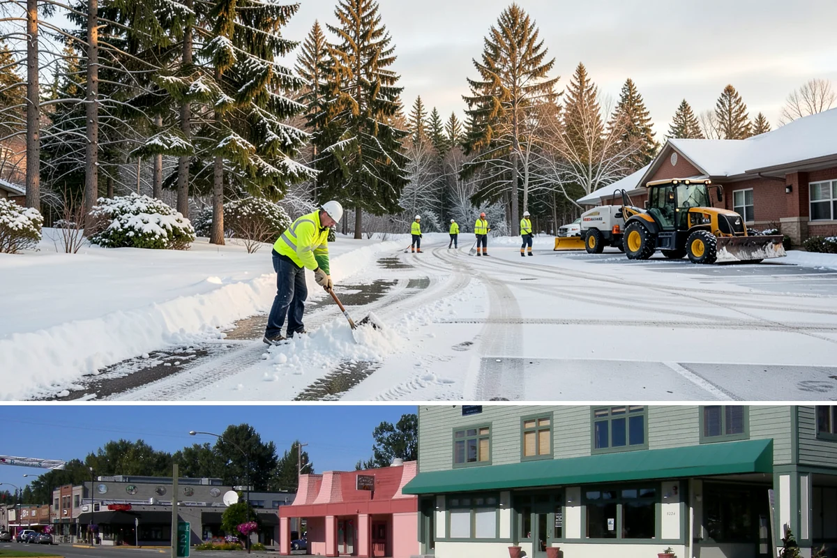 Porch Steps Clearing in Snoqualmie, King County, WA - Porch steps need regular clearing all winter, with extra attention during thaws when roof drip refreezes at the base of the...