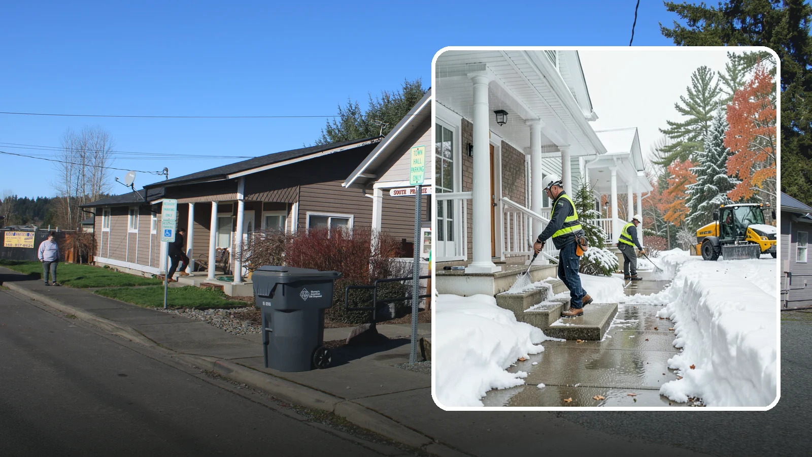 Porch Steps Clearing in South Prairie, Pierce County, WA - We clear porch steps and the landing above them so your covered entrance stays safe to use.