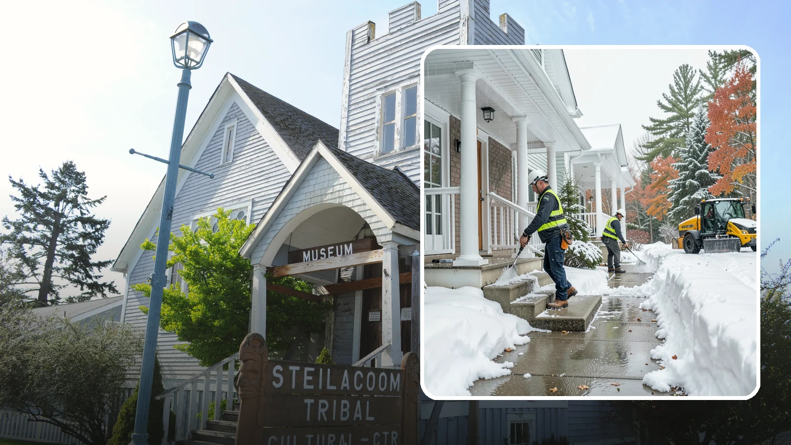 Porch Steps Clearing in Steilacoom, Pierce County, WA - We clear porch steps and the landing above them so your covered entrance stays safe to use.