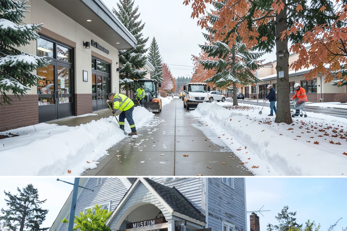 Porch Steps Clearing in Steilacoom, Pierce County, WA - Porch steps need regular clearing all winter, with extra attention during thaws when roof drip refreezes at the base of the...