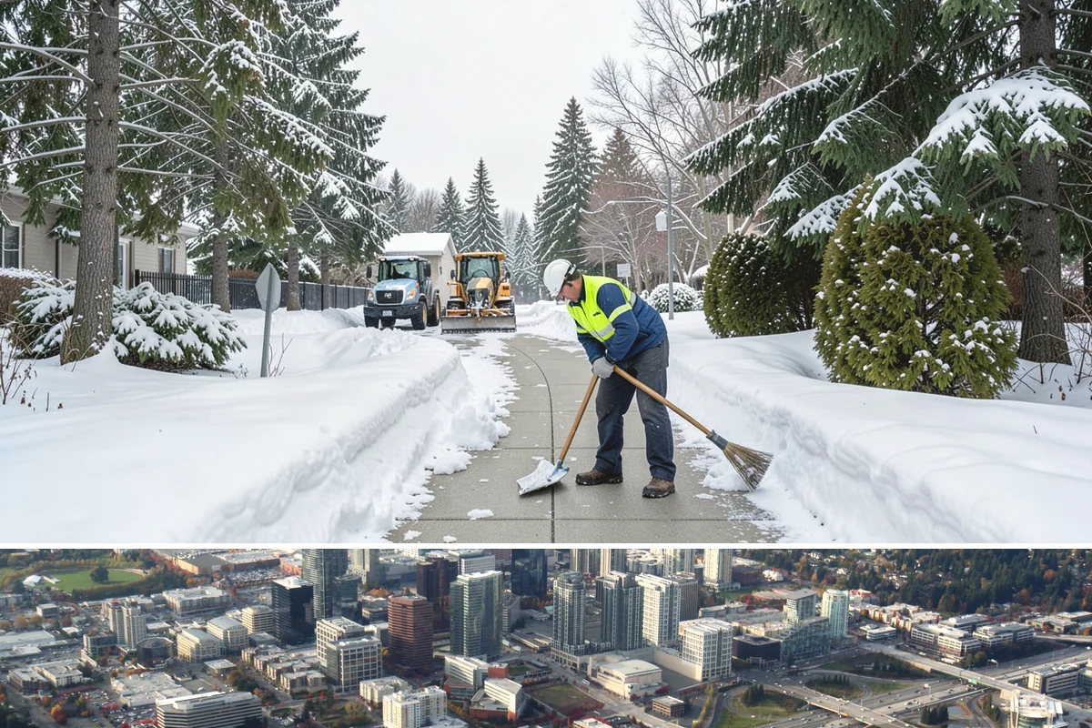 Post-Storm Cleanup in Bellevue, King County, WA - Cleanup visits follow storms throughout winter, with the greatest need during January and February freeze-thaw cycles.