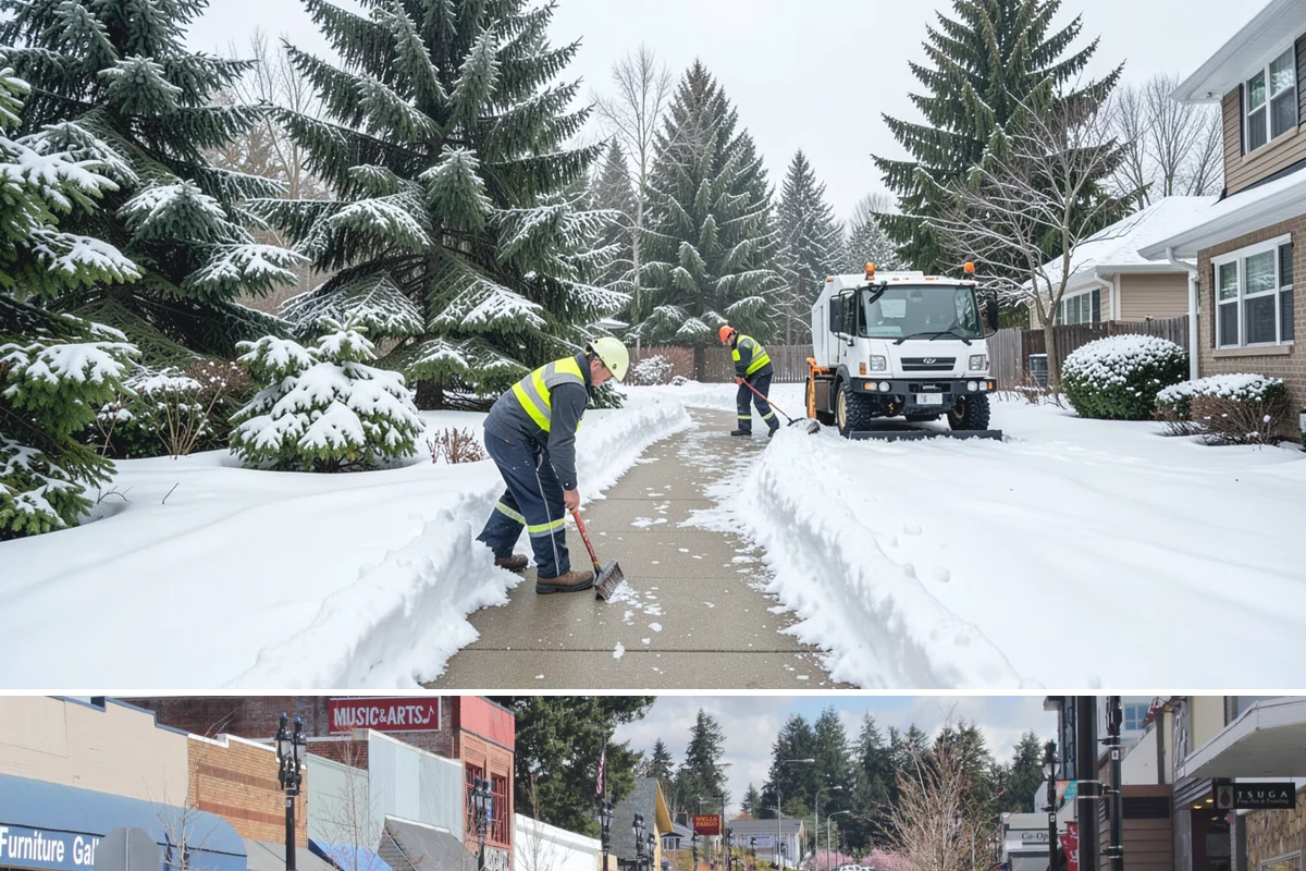 Post-Storm Cleanup in Bothell, King County, WA - Cleanup visits follow storms throughout winter, with the greatest need during January and February freeze-thaw cycles.