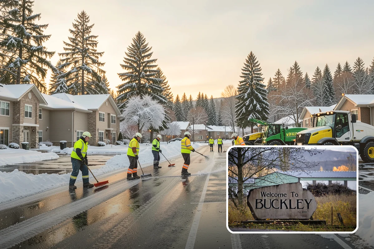 Post-Storm Cleanup in Buckley, Pierce County, WA - Removes packed ridges and leftover windrows