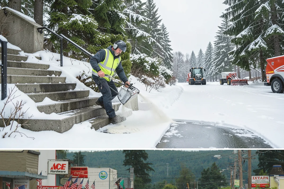 Post-Storm Cleanup in Carnation, King County, WA - Cleanup visits follow storms throughout winter, with the greatest need during January and February freeze-thaw cycles.