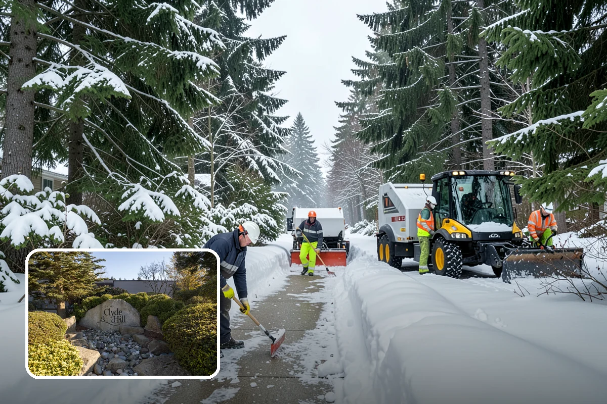 Post-Storm Cleanup in Clyde Hill, King County, WA - Removes packed ridges and leftover windrows
