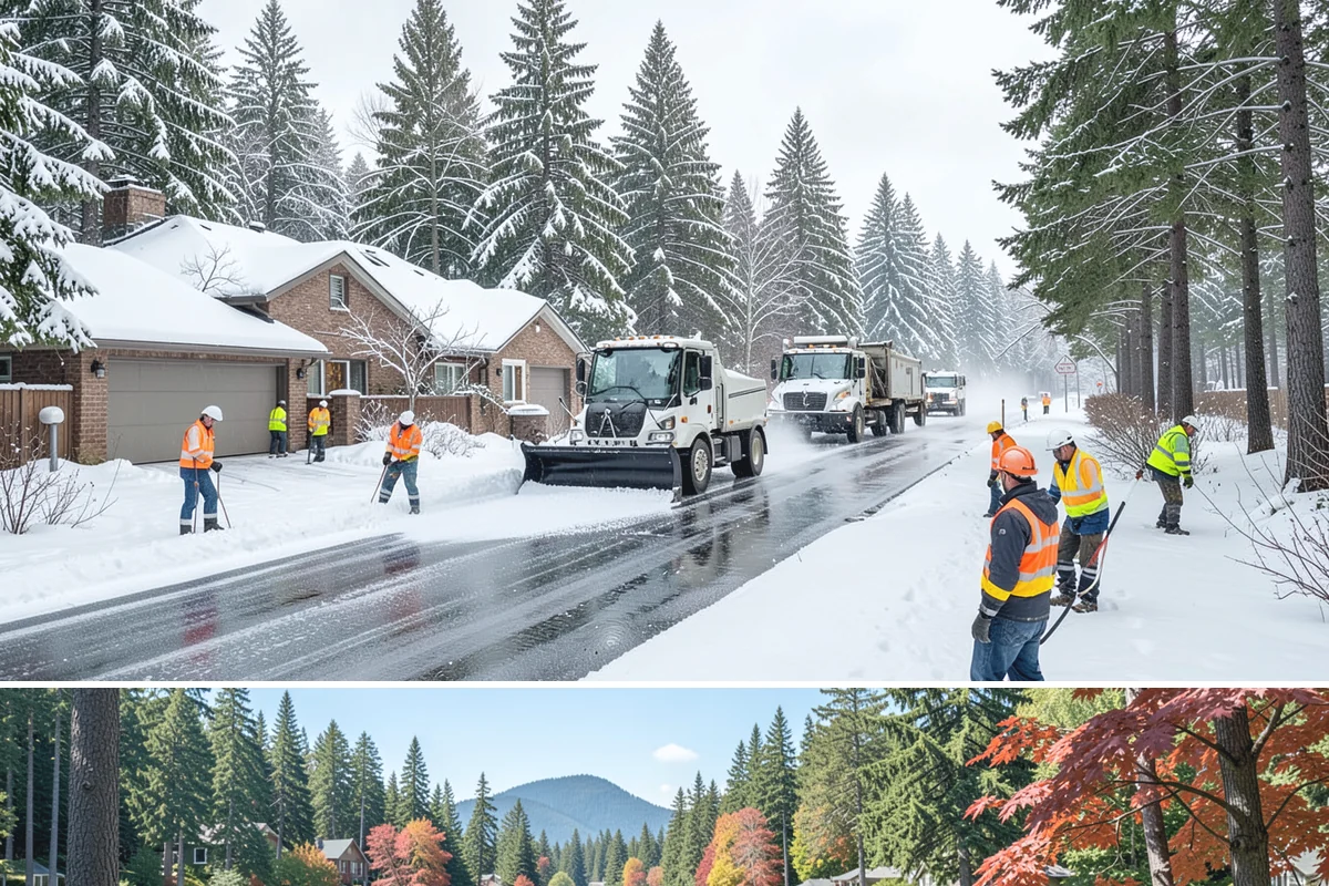 Post-Storm Cleanup in Covington, King County, WA - Cleanup visits follow storms throughout winter, with the greatest need during January and February freeze-thaw cycles.