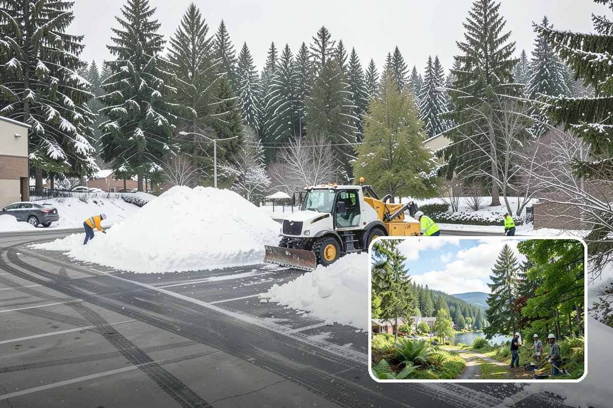 Post-Storm Cleanup in Lake Forest Park, King County, WA - Removes packed ridges and leftover windrows