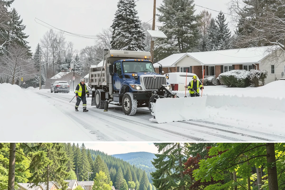 Post-Storm Cleanup in Lake Forest Park, King County, WA - Cleanup visits follow storms throughout winter, with the greatest need during January and February freeze-thaw cycles.