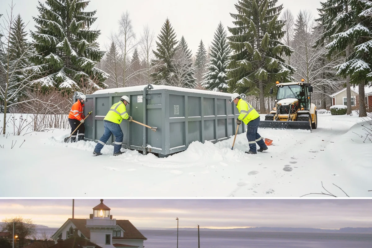 Post-Storm Cleanup in Mukilteo, Snohomish County, WA - Cleanup visits follow storms throughout winter, with the greatest need during January and February freeze-thaw cycles.