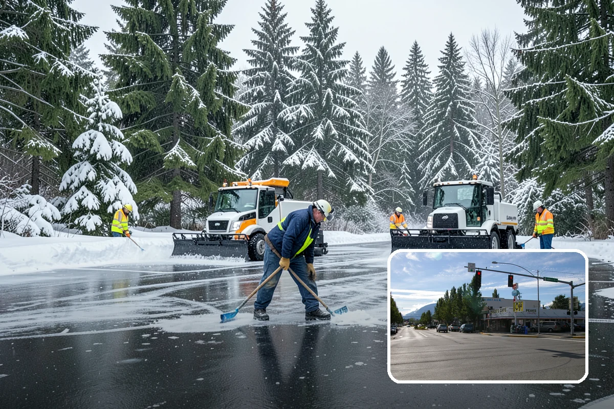 Post-Storm Cleanup in North Bend, King County, WA - Removes packed ridges and leftover windrows