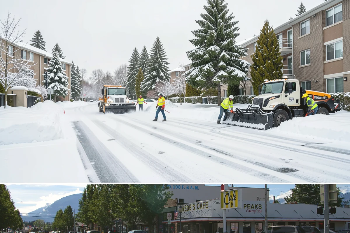 Post-Storm Cleanup in North Bend, King County, WA - Cleanup visits follow storms throughout winter, with the greatest need during January and February freeze-thaw cycles.