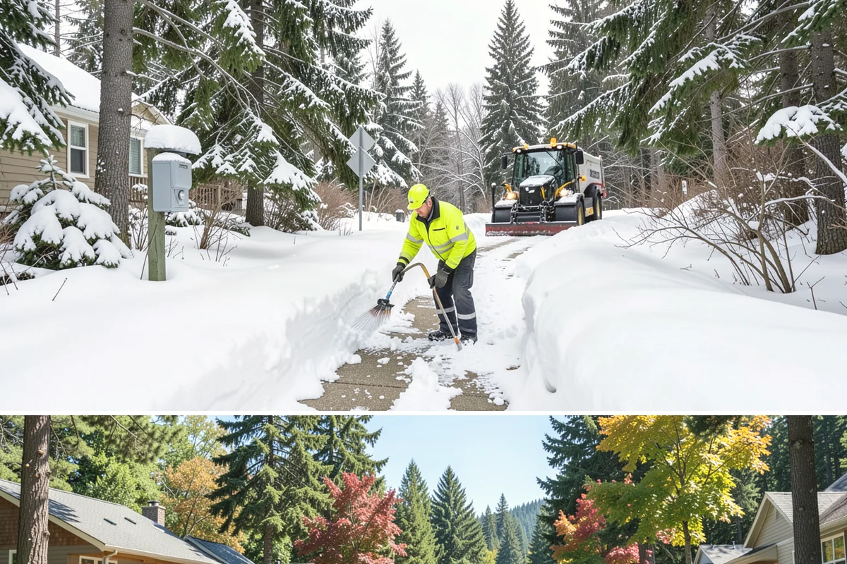 Post-Storm Cleanup in Orting, Pierce County, WA - Cleanup visits follow storms throughout winter, with the greatest need during January and February freeze-thaw cycles.