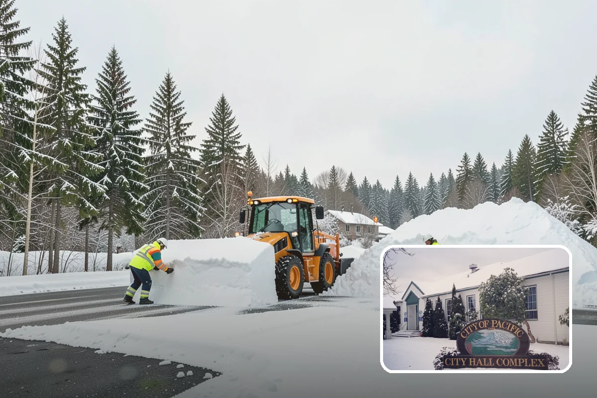 Post-Storm Cleanup in Pacific, King County, WA - Removes packed ridges and leftover windrows