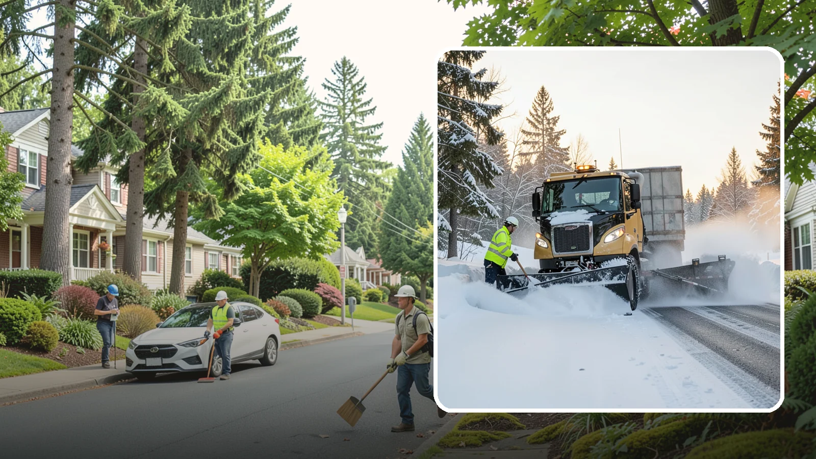 Powder Snow Removal in Beaux Arts Village, King County, WA - On the rare cold, dry spells that bring true powder to the lowlands, we clear it fast before winds redrift it.