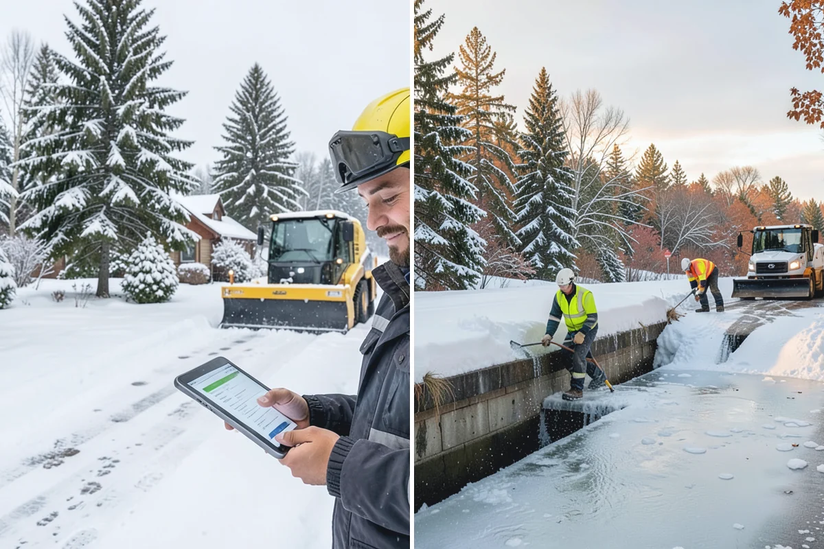 Powder Snow Removal in Beaux Arts Village, King County, WA - Confirm snow is dry powder and check wind direction on site