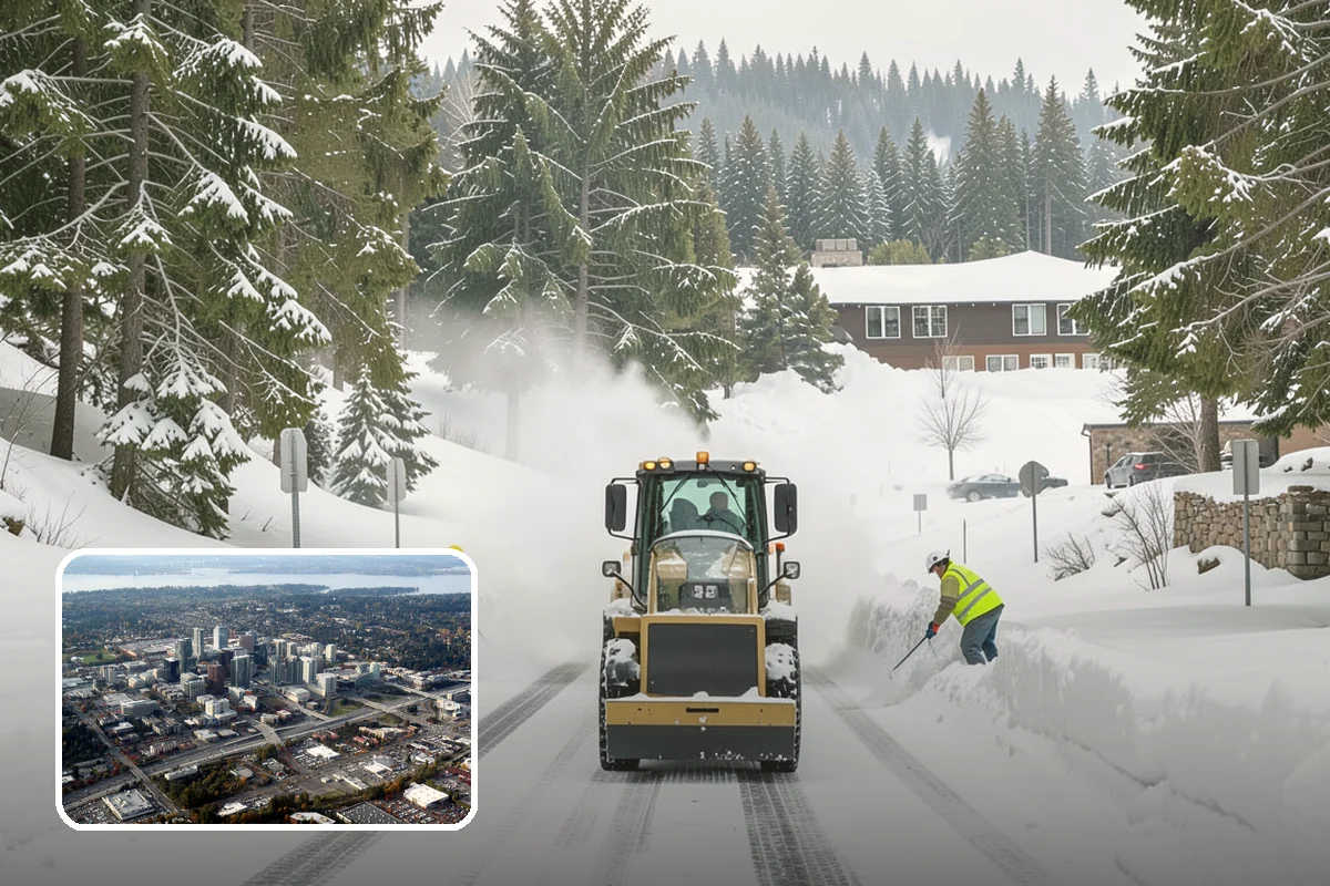Powder Snow Removal in Bellevue, King County, WA - Efficient clearing of light snow before drifting undoes the work